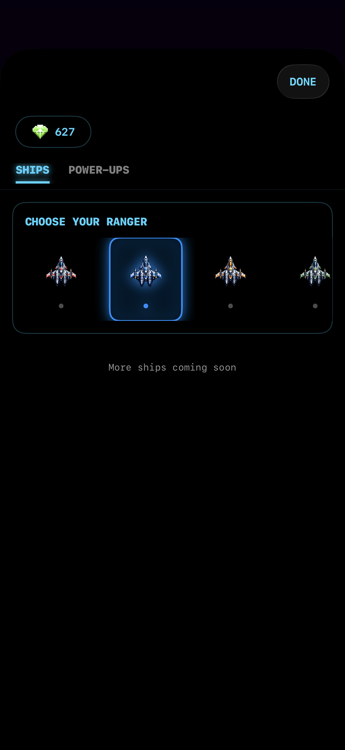 Pilot select — choose your ranger